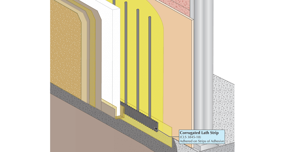 12EF02SS003 Preview EIFS Termination at Grade with Drainage Strip Image