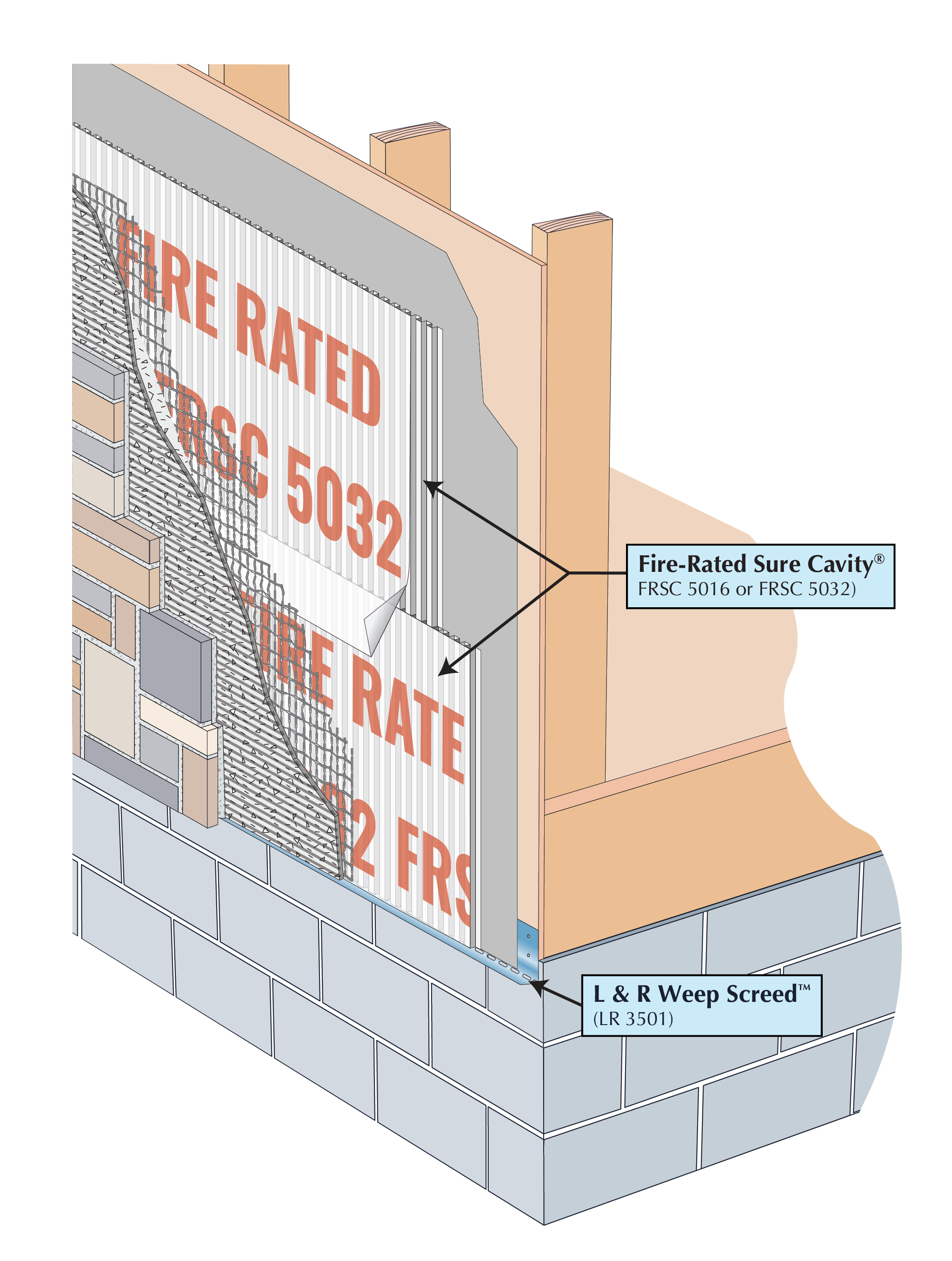 01TR02WD003_preview Thin Stone Veneer at Bottom of Wall With Fire-Rated Sure Cavity® Image